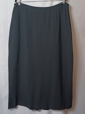 Eileen Fisher Women's Black Midi Skirt Elastic Waist and Side Zipper. Size 1X